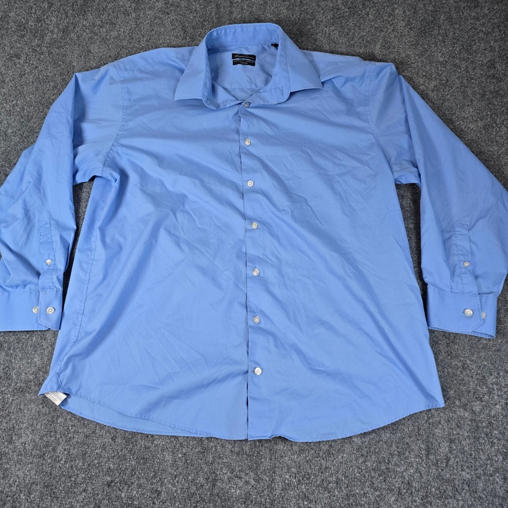 Kenneth Cole Dress Shirt Light‎ Blue Button Down Long Sleeve Menswear - Picture 2 of 13
